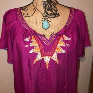 Beautiful Embroidered/Beaded Boho Top